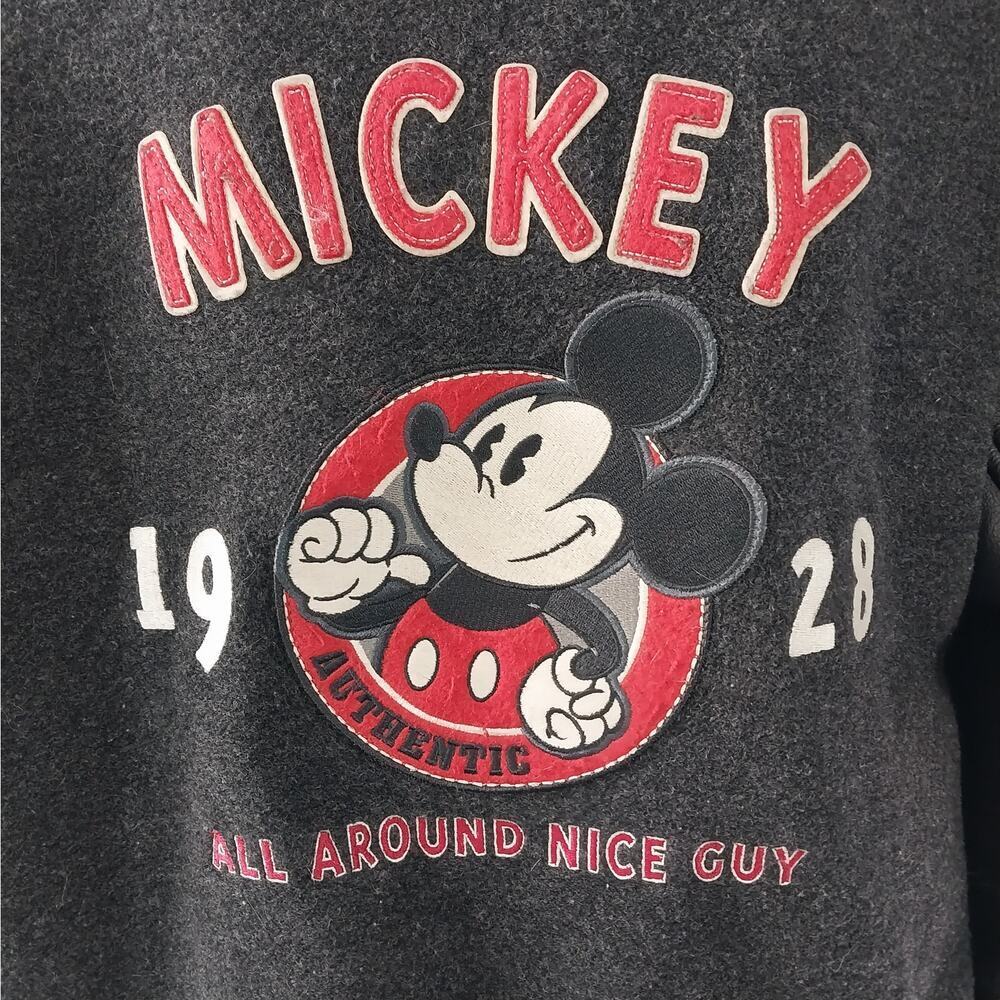 VINTAGE RARE MICKEY MOUSE! DISNEY STORE MICKEY VARSITY JACKET, RED & BLACK! SZ M - Picture 6 of 15